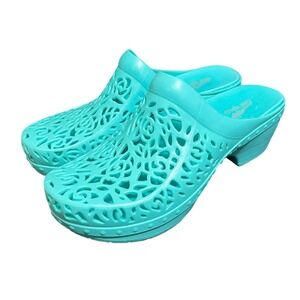 Dansko Pippa Women Molded Clog Shoe Teal Cut Out Shoes Size 40 US 10